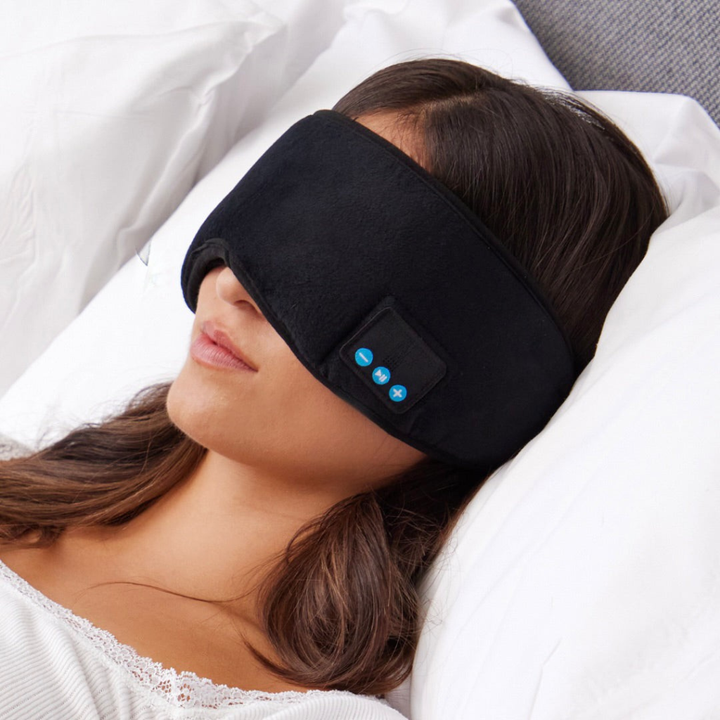 TräumeRuhig: Maschera per dormire con Bluetooth – Bloccante di rumore e funzione musicale per un sonno migliore