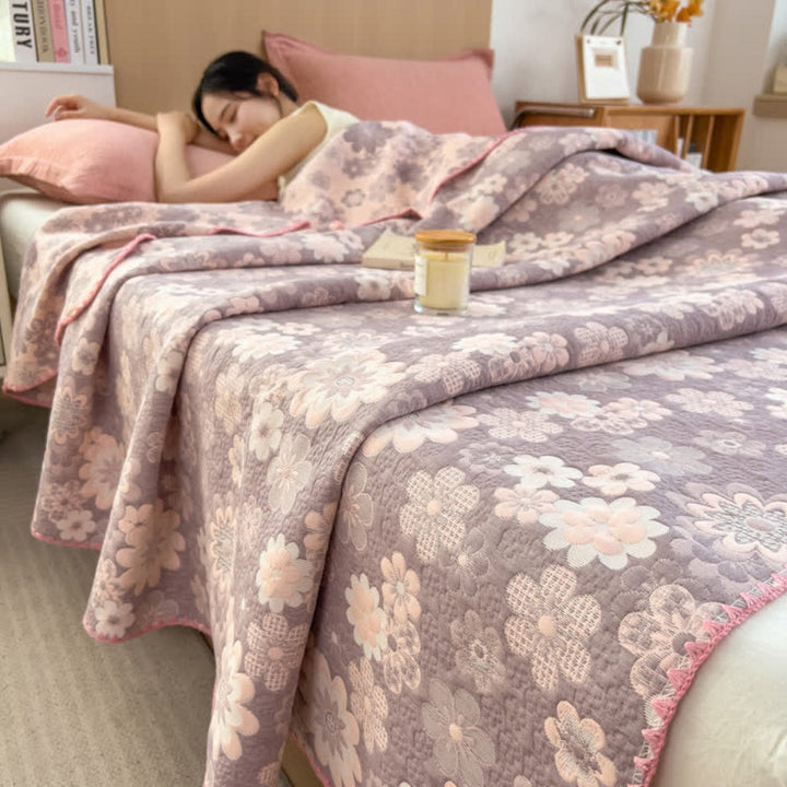 Traumträumerei: Coperte in cotone di garza con stampa floreale rustica e morbida sensazione – per divano e lounge