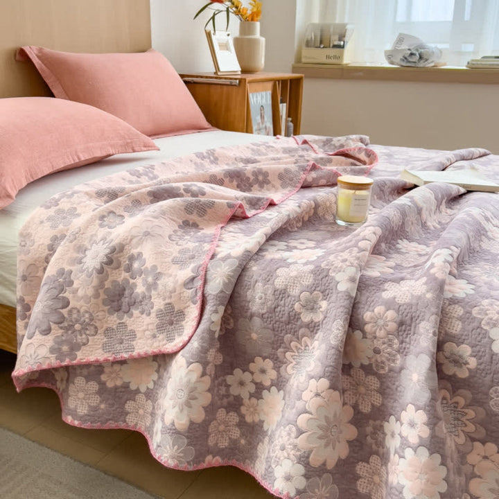 Traumträumerei: Coperte in cotone di garza con stampa floreale rustica e morbida sensazione – per divano e lounge