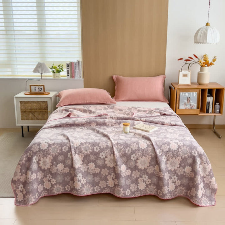 Traumträumerei: Coperte in cotone di garza con stampa floreale rustica e morbida sensazione – per divano e lounge