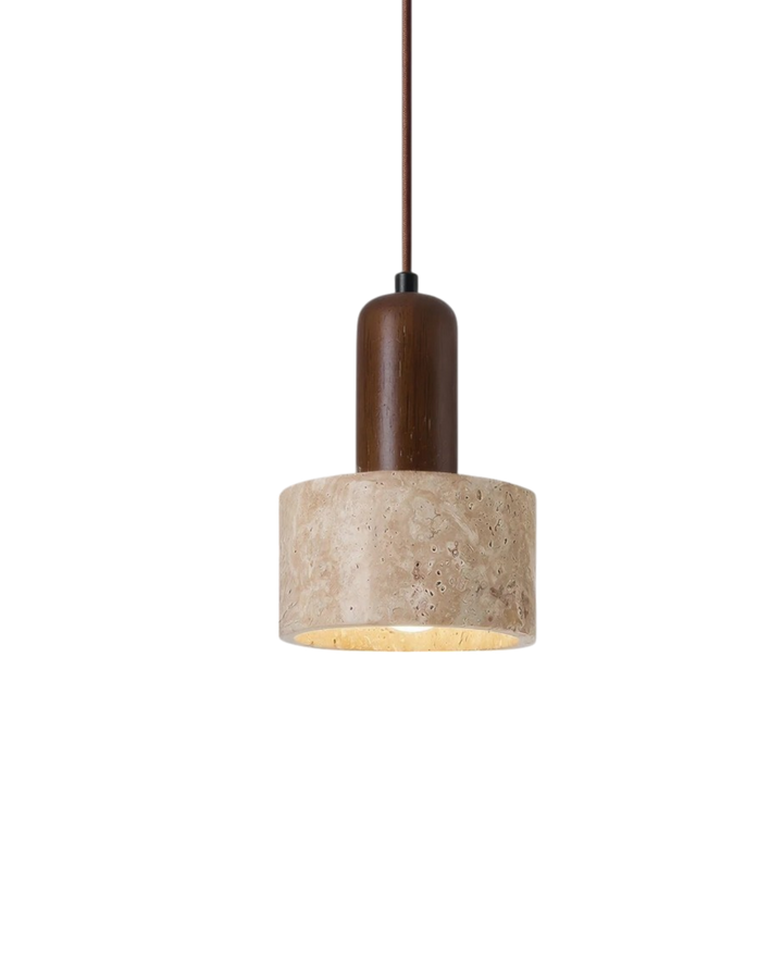 TravertinLicht: Lampada a sospensione di design – lampada in pietra naturale di lusso con forma moderna, per soggiorno e sala da pranzo
