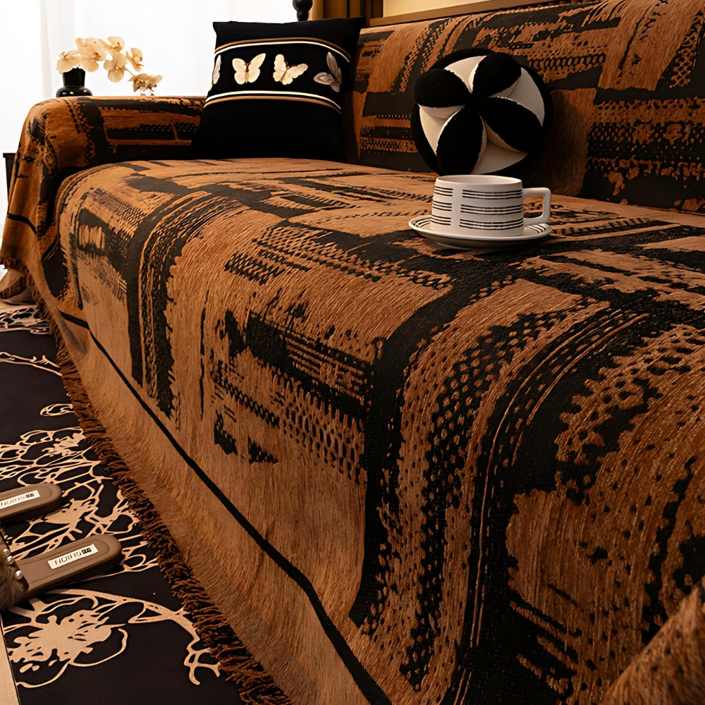TribaLoom: Copridivano intrecciato con design tribale e struttura morbida – per divano e zona giorno