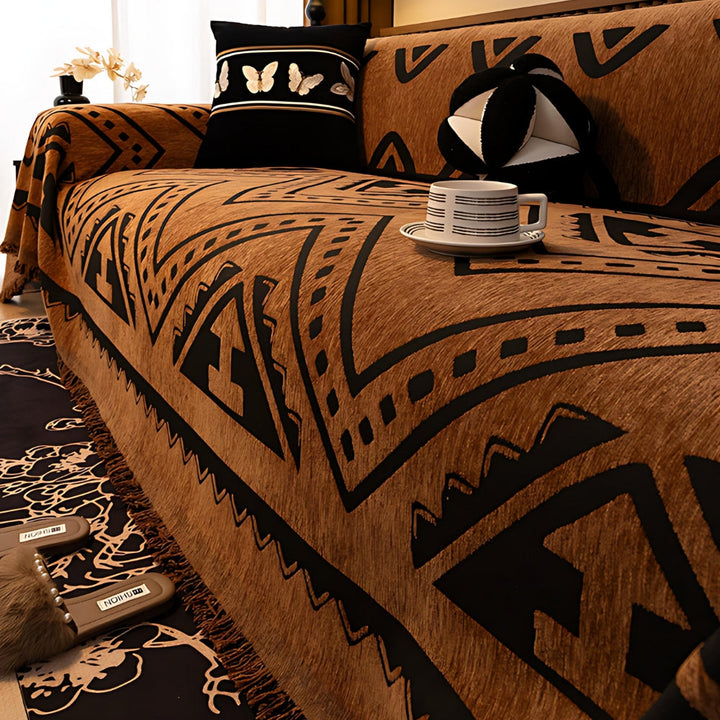 Copertura per Divano Chenille Geometrico Tribale