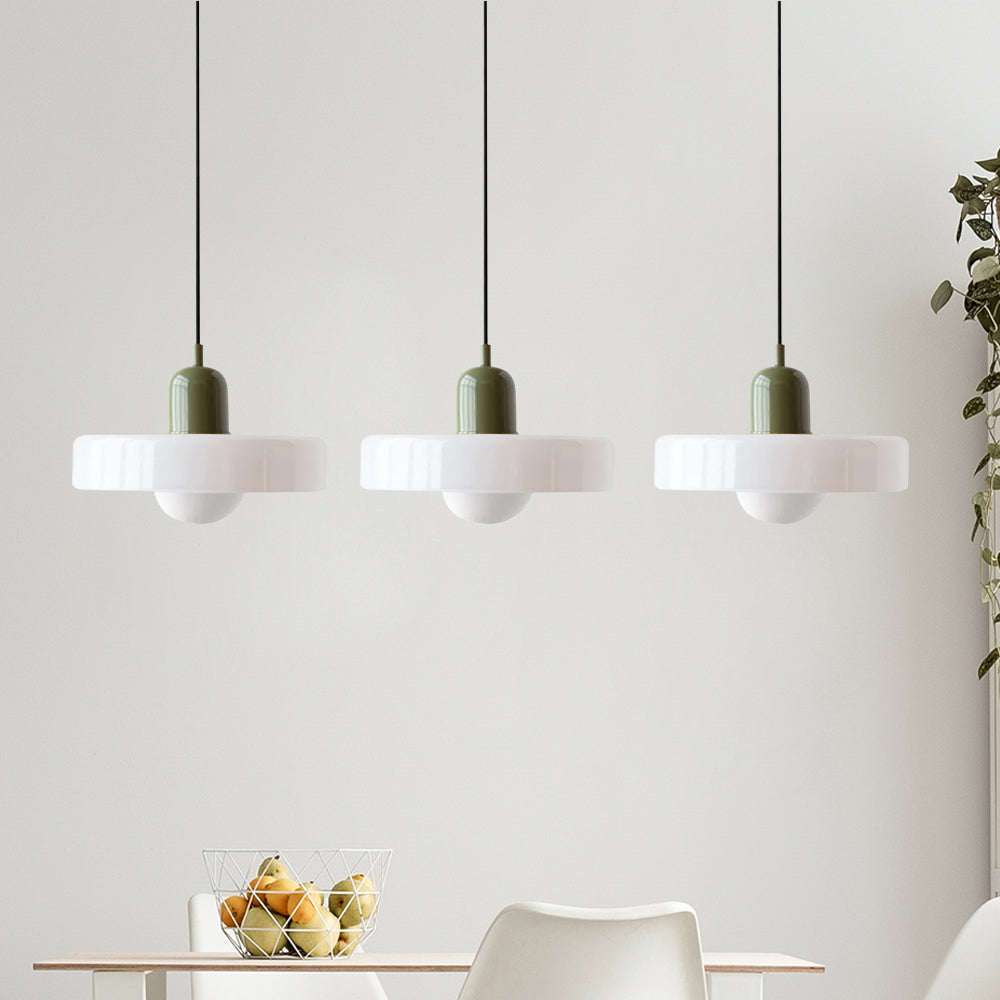 TrioLumen: Lampada a sospensione 3 fiamme in vetro moderno – lampada pendente colorata per sala da pranzo
