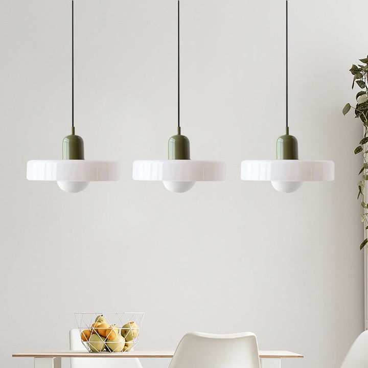 TrioLumen: Lampada a sospensione 3 fiamme in vetro moderno – lampada pendente colorata per sala da pranzo