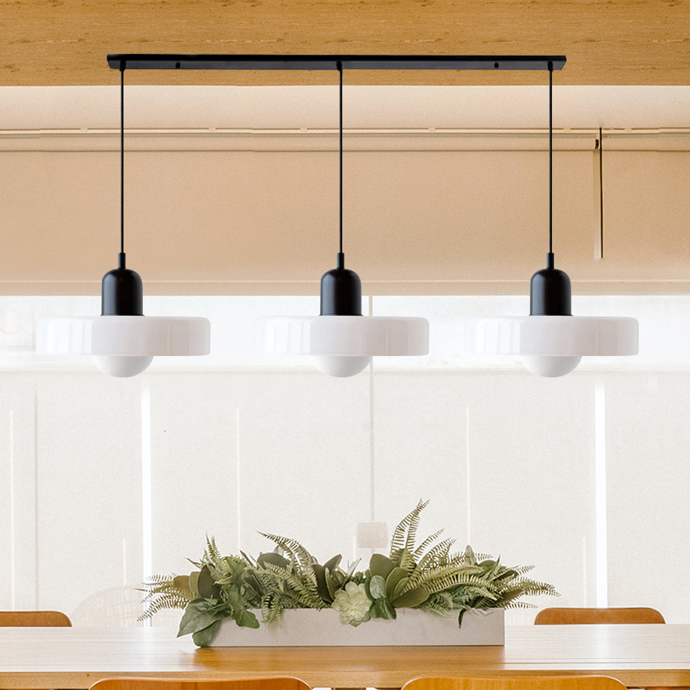 TrioLumen: Lampada a sospensione 3 fiamme in vetro moderno – lampada pendente colorata per sala da pranzo