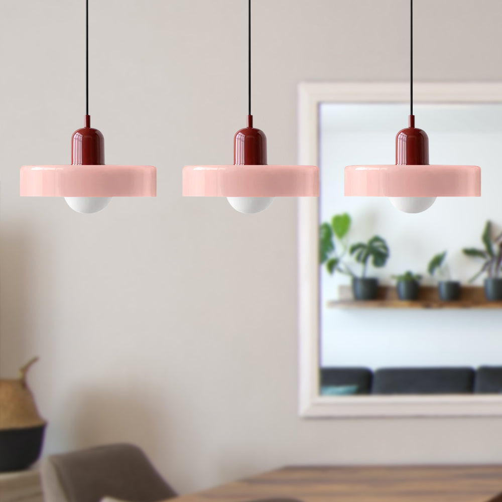 TrioLumen: Lampada a sospensione 3 fiamme in vetro moderno – lampada pendente colorata per sala da pranzo