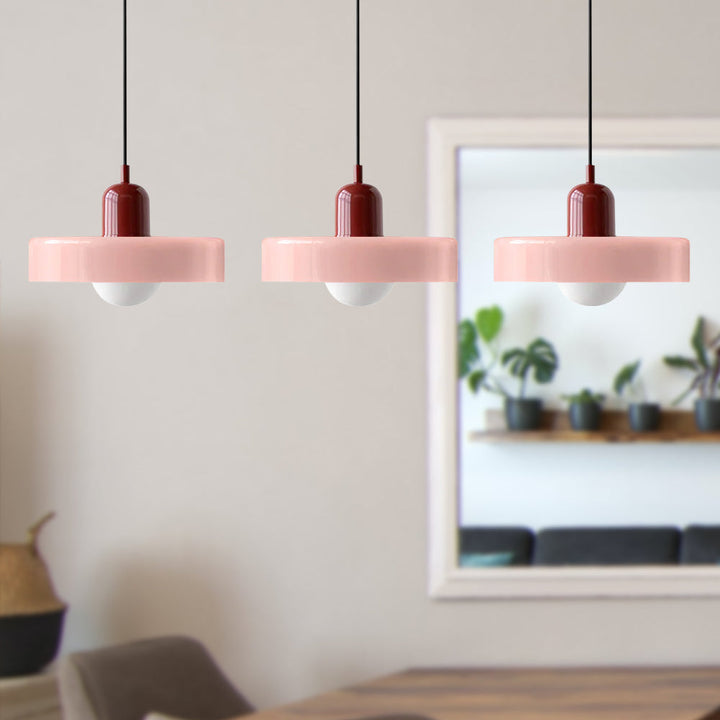 TrioLumen: Lampada a sospensione 3 fiamme in vetro moderno – lampada pendente colorata per sala da pranzo