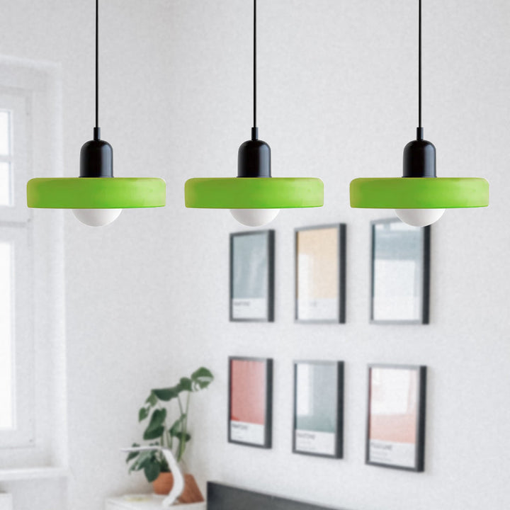 TrioLumen: Lampada a sospensione 3 fiamme in vetro moderno – lampada pendente colorata per sala da pranzo