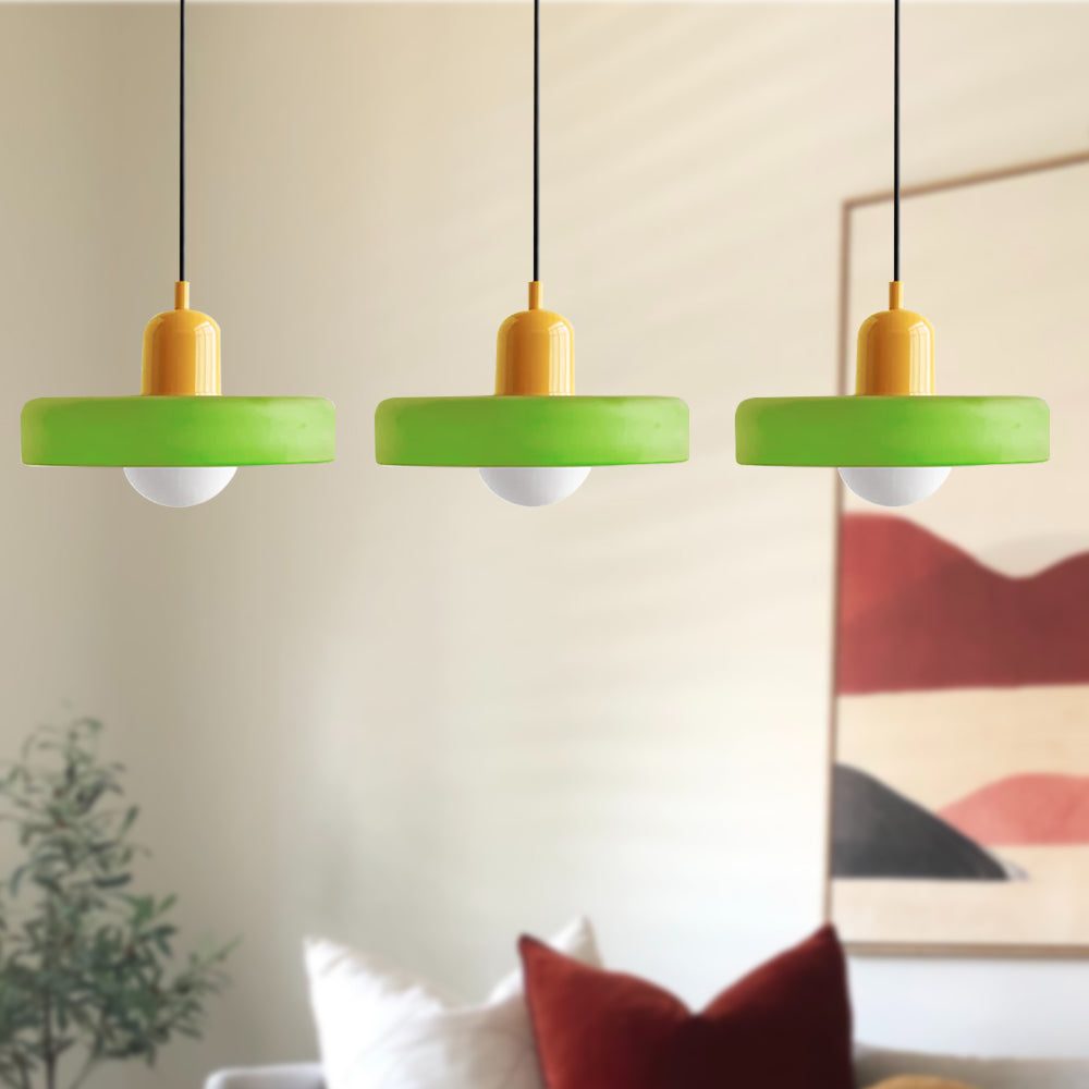 TrioLumen: Lampada a sospensione 3 fiamme in vetro moderno – lampada pendente colorata per sala da pranzo