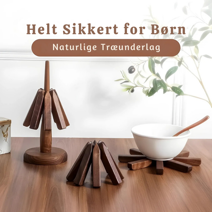 Trivetree™ – Set di sottobicchieri in legno e tappetini da tavola resistenti al calore