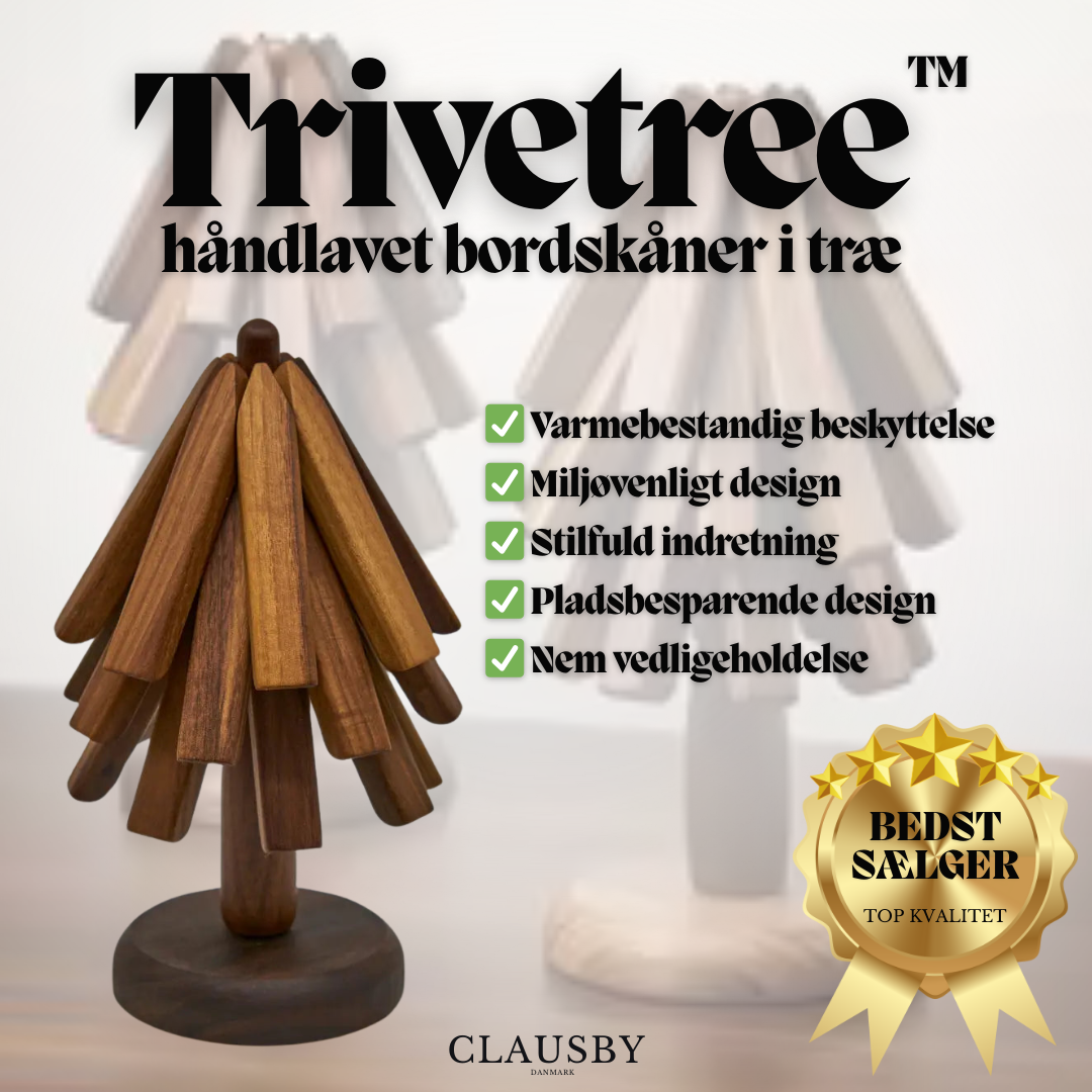Trivetree™ – Set di sottobicchieri in legno e tappetini da tavola resistenti al calore