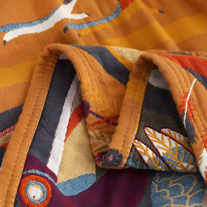 TropicaLoom: Coperta in cotone con motivo tropicale di tucano e texture leggera – per divano e camera da letto