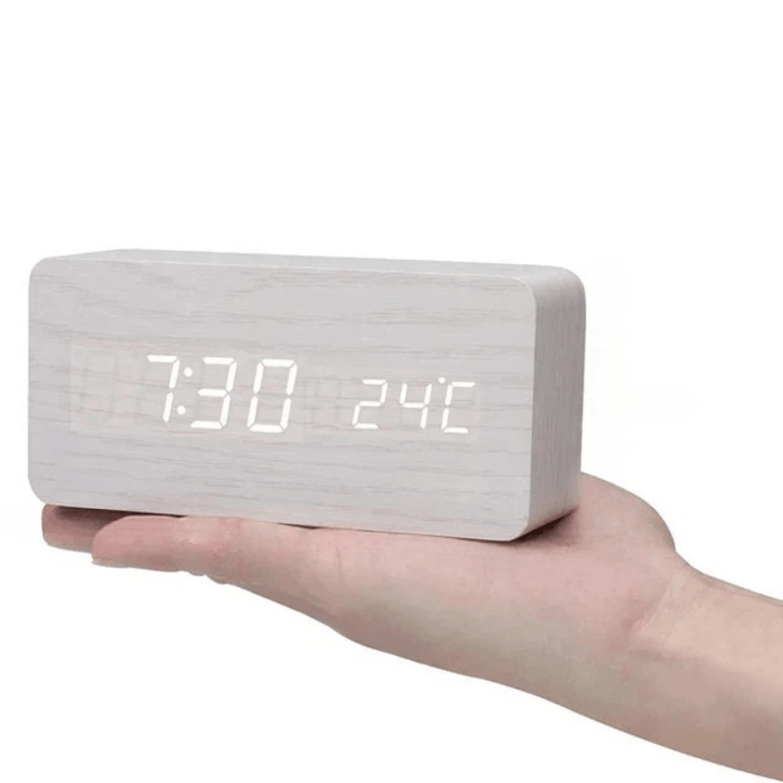 WOODSENSE – Orologio in Legno LED con Controllo Vocale per una Stile di Visualizzazione del Tempo
