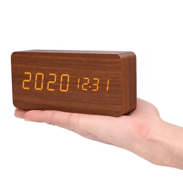 WOODSENSE – Orologio in Legno LED con Controllo Vocale per una Stile di Visualizzazione del Tempo