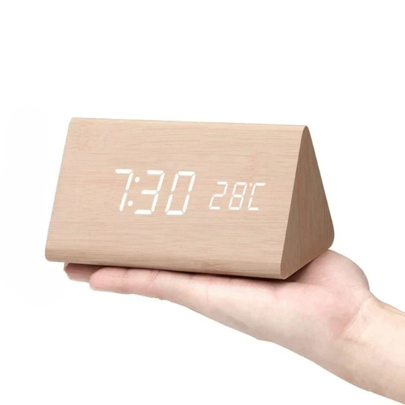 WOODSENSE – Orologio in Legno LED con Controllo Vocale per una Stile di Visualizzazione del Tempo