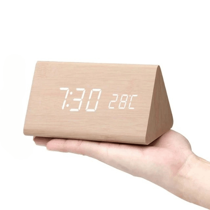 WOODSENSE – Orologio in Legno LED con Controllo Vocale per una Stile di Visualizzazione del Tempo