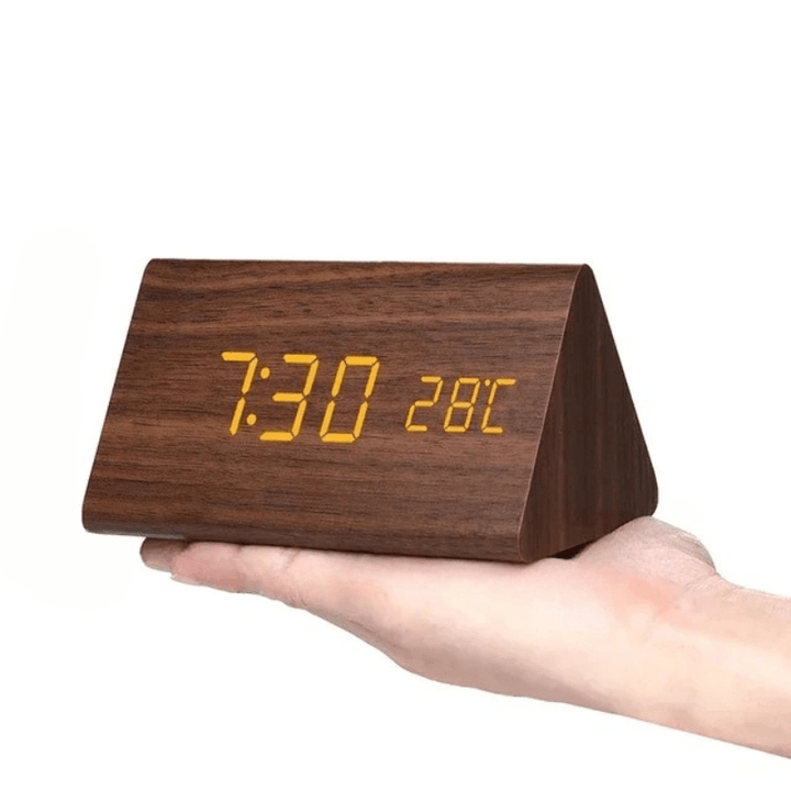 WOODSENSE – Orologio in Legno LED con Controllo Vocale per una Stile di Visualizzazione del Tempo