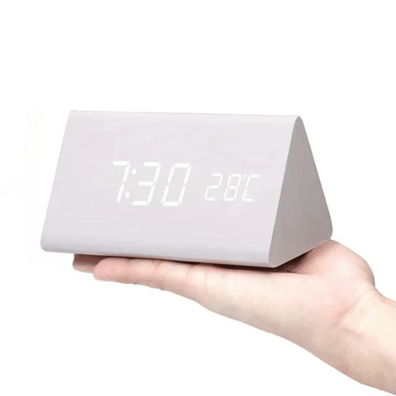 WOODSENSE – Orologio in Legno LED con Controllo Vocale per una Stile di Visualizzazione del Tempo