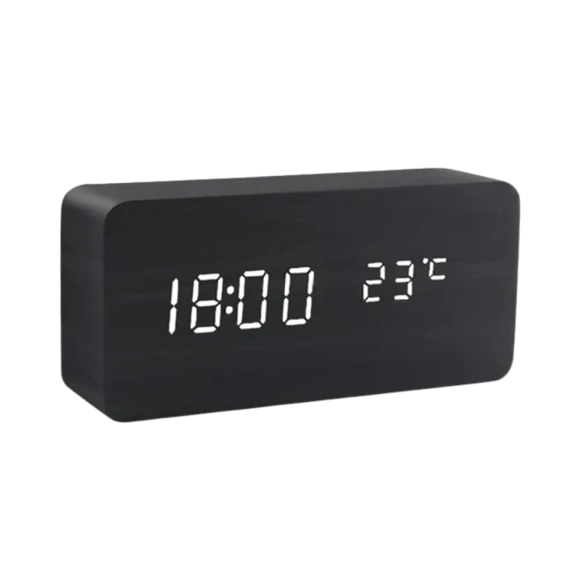 WOODSENSE – Orologio in Legno LED con Controllo Vocale per una Stile di Visualizzazione del Tempo