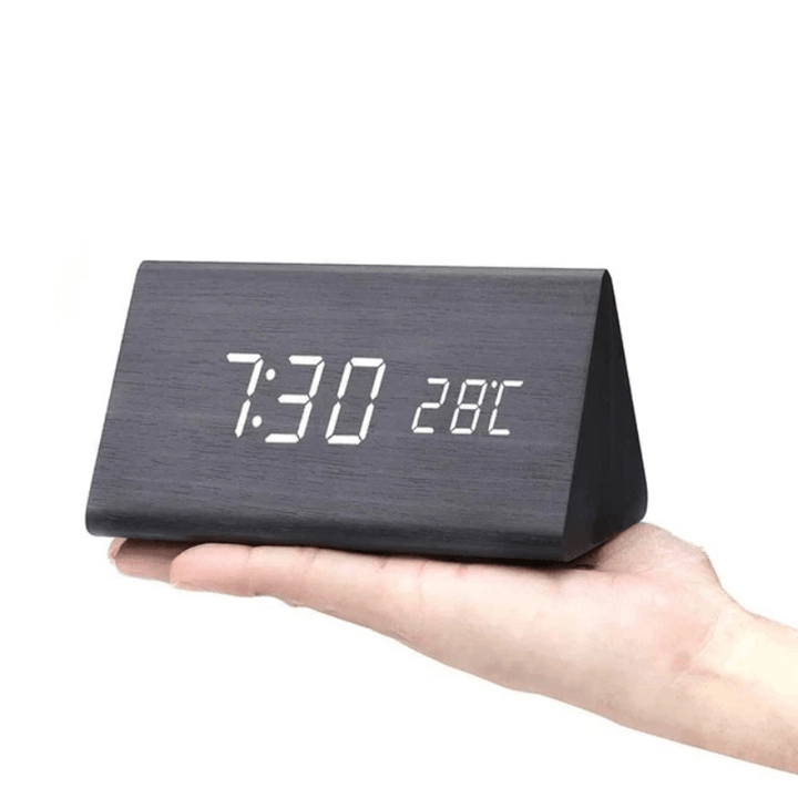 WOODSENSE – Orologio in Legno LED con Controllo Vocale per una Stile di Visualizzazione del Tempo