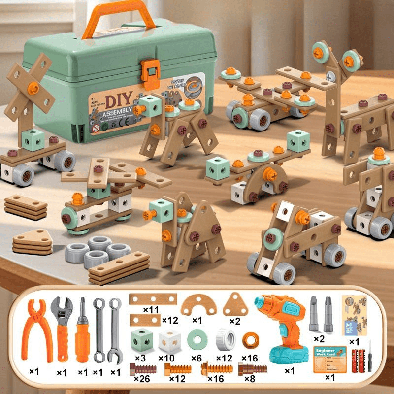 BUILDMASTER – Set di attrezzi da 100 pezzi per bambini creativi dai 3 anni in su