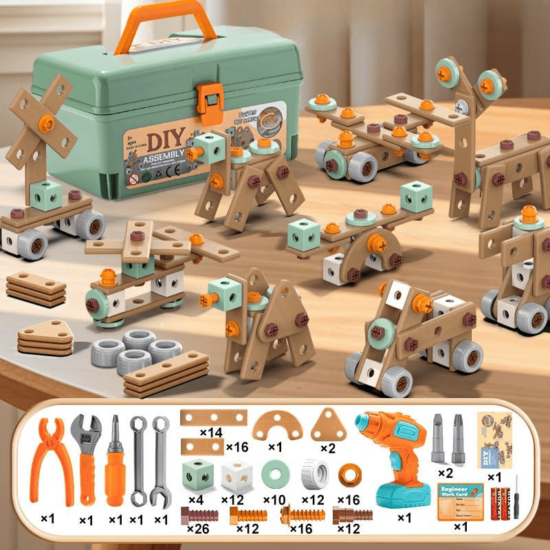 BUILDMASTER – Set di attrezzi da 100 pezzi per bambini creativi dai 3 anni in su