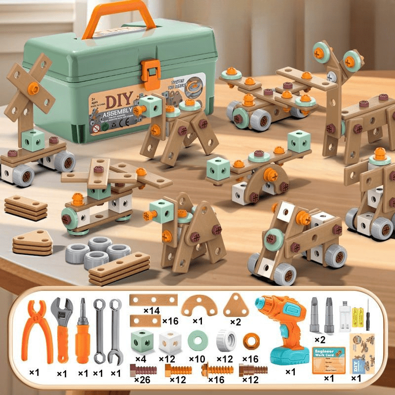 BUILDMASTER – Set di attrezzi da 100 pezzi per bambini creativi dai 3 anni in su