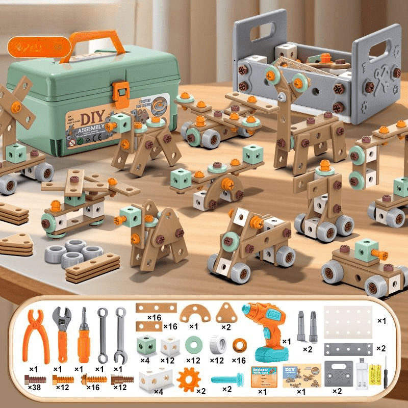 BUILDMASTER – Set di attrezzi da 100 pezzi per bambini creativi dai 3 anni in su