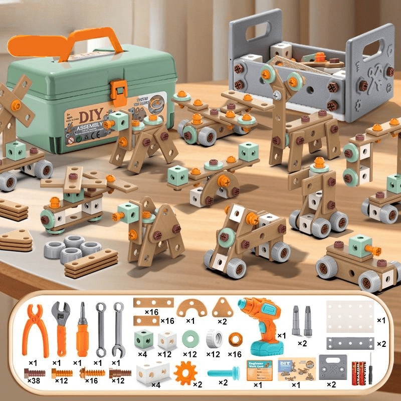 BUILDMASTER – Set di attrezzi da 100 pezzi per bambini creativi dai 3 anni in su