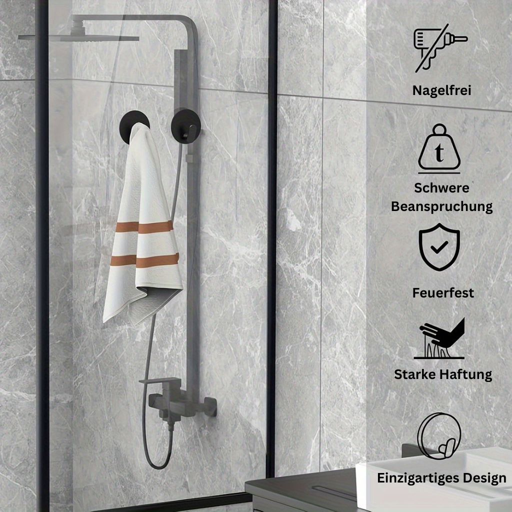 UrbaneHaken: Porta asciugamani da bagno – ganci da parete moderni, autoadesivi e salvaspazio per tessuti da bagno e chiavi