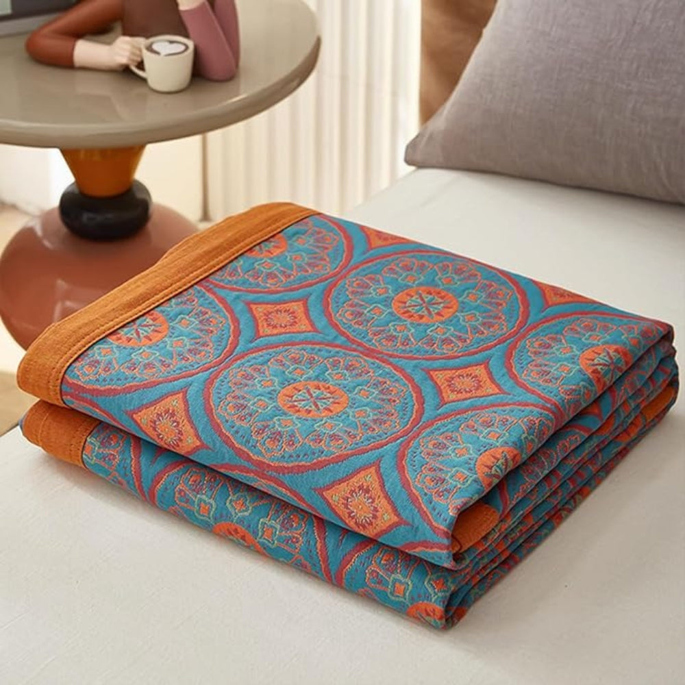 Velina: Elegante coperta in cotone con motivo reversibile e leggera texture – per letti e spazi abitativi moderni