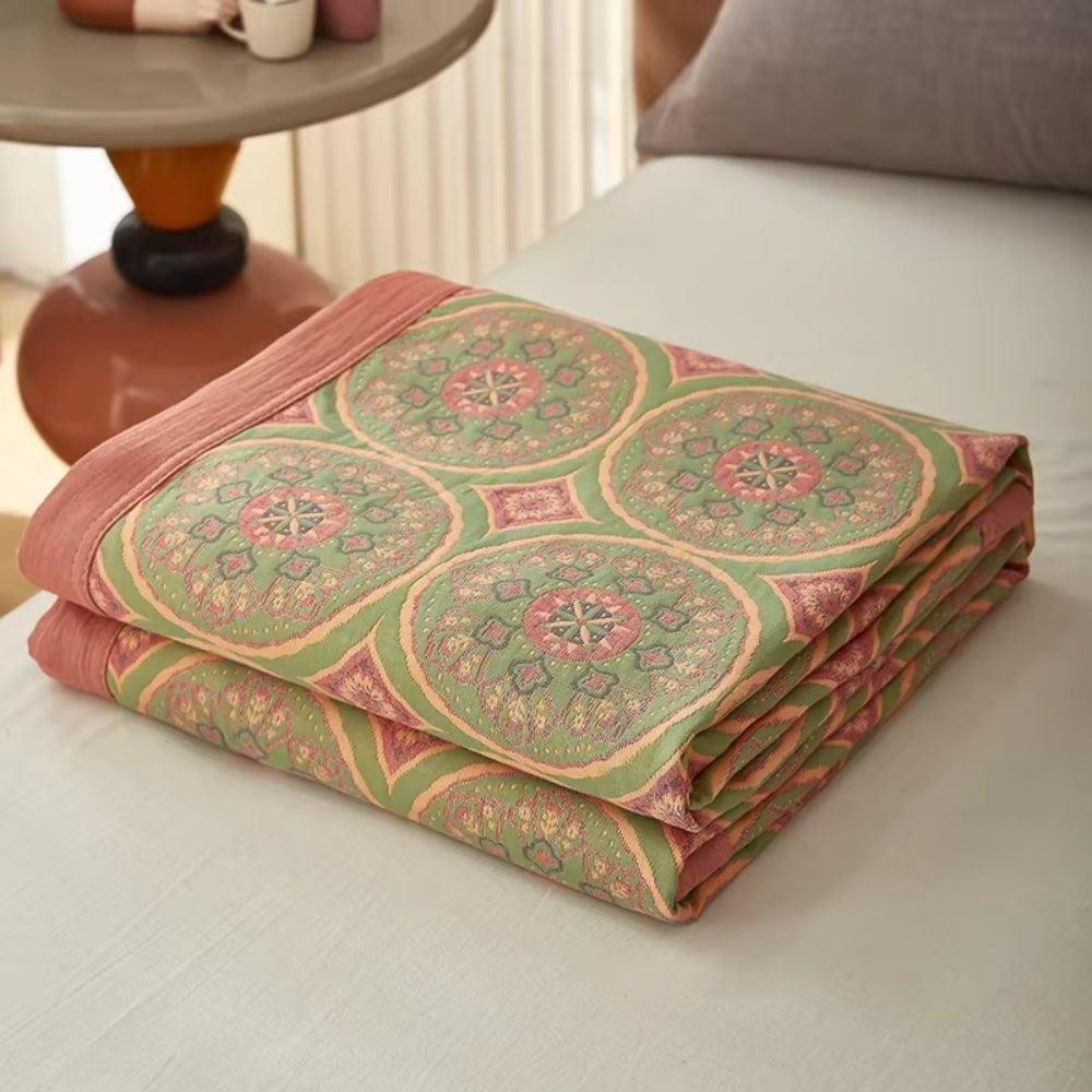 Velina: Elegante coperta in cotone con motivo reversibile e leggera texture – per letti e spazi abitativi moderni