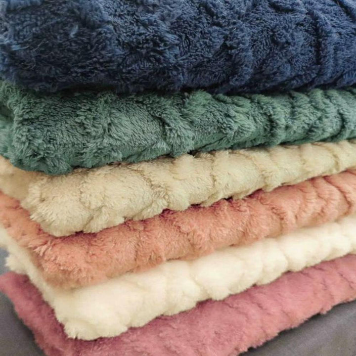 VeloursNest: Copertura per divano in lussuoso cashmere con look Sherpa e design Jacquard – per divano e lounge