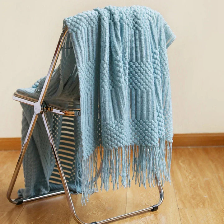 VeluCasa: Coperta di Maglia Boho di Lusso – Coperta Chunky per Camera da Letto e Divano