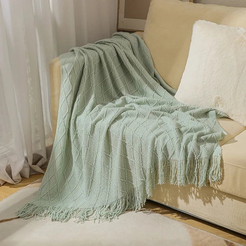 VeluCasa: Coperta di Maglia Boho di Lusso – Coperta Chunky per Camera da Letto e Divano