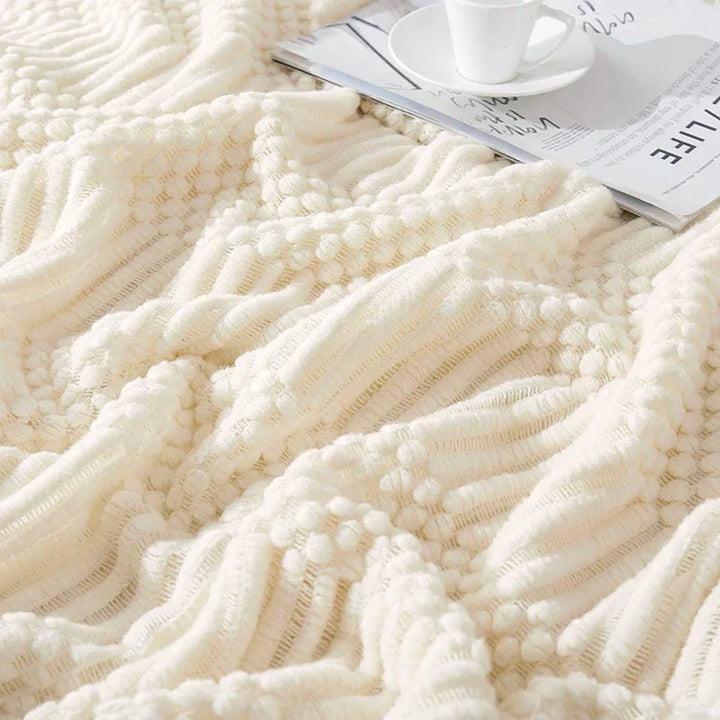VeluCasa: Coperta di Maglia Boho di Lusso – Coperta Chunky per Camera da Letto e Divano
