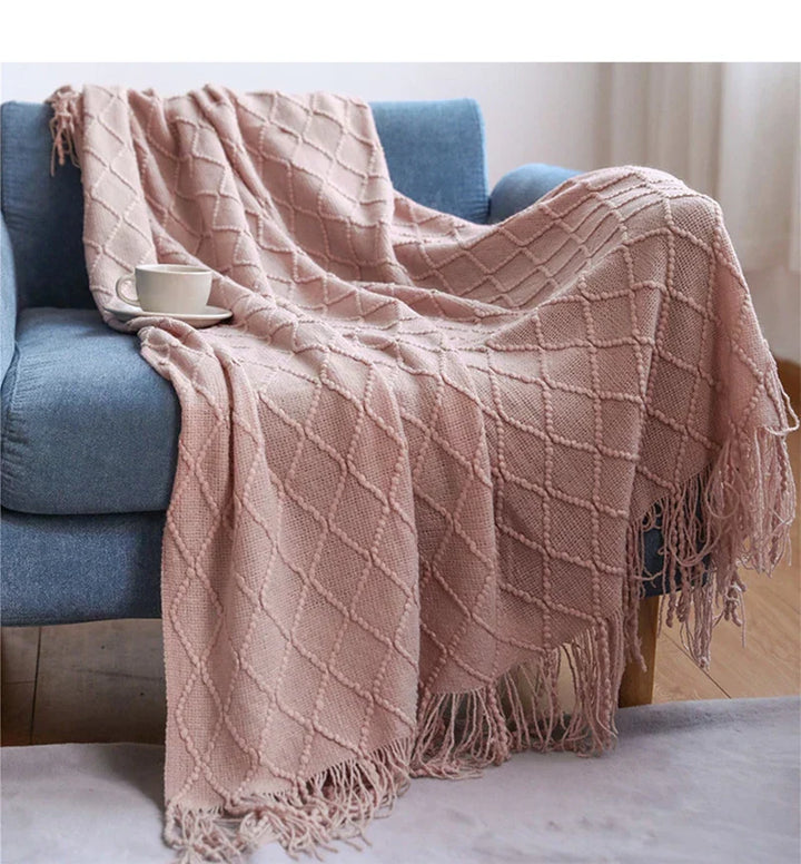 VeluCasa: Coperta di Maglia Boho di Lusso – Coperta Chunky per Camera da Letto e Divano