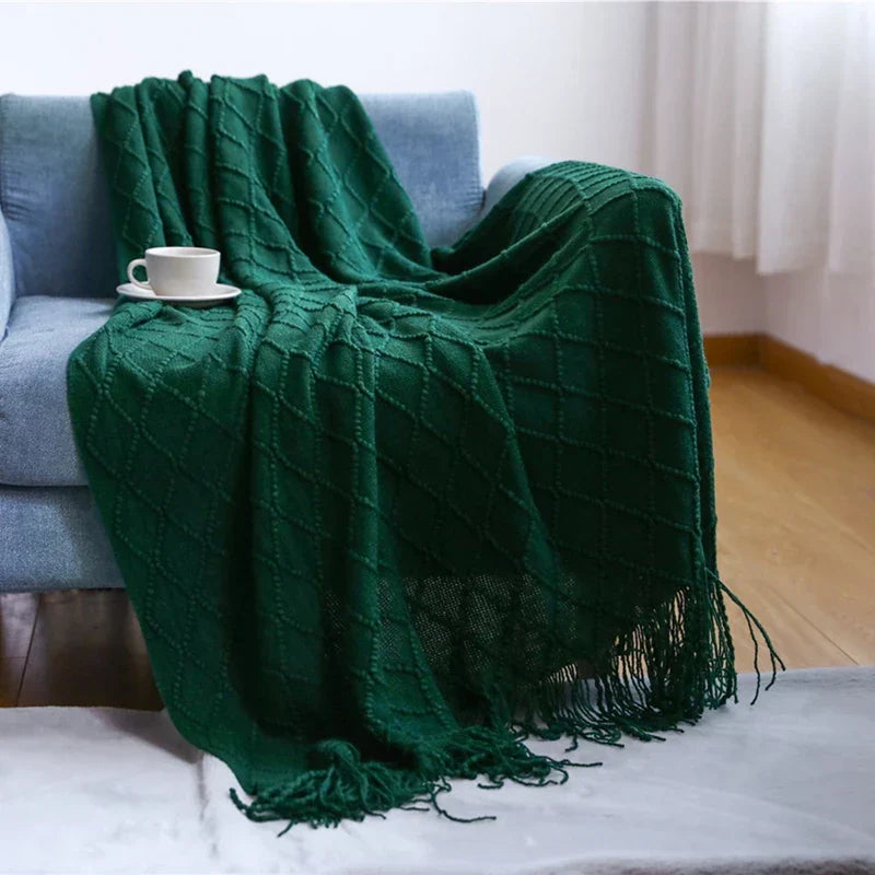 VeluCasa: Coperta di Maglia Boho di Lusso – Coperta Chunky per Camera da Letto e Divano