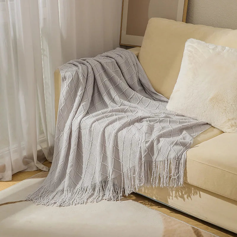 VeluCasa: Coperta di Maglia Boho di Lusso – Coperta Chunky per Camera da Letto e Divano