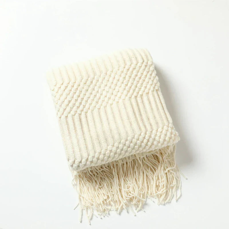VeluCasa: Coperta di Maglia Boho di Lusso – Coperta Chunky per Camera da Letto e Divano