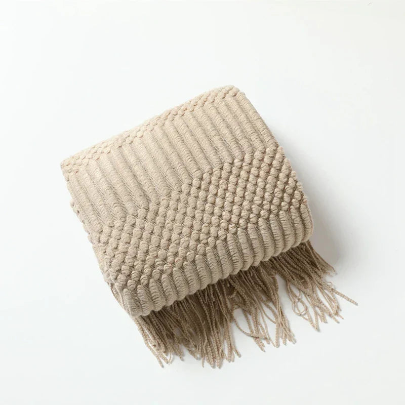 VeluCasa: Coperta di Maglia Boho di Lusso – Coperta Chunky per Camera da Letto e Divano