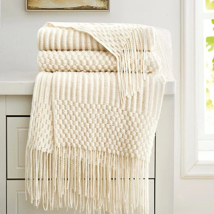 VeluCasa: Coperta di Maglia Boho di Lusso – Coperta Chunky per Camera da Letto e Divano