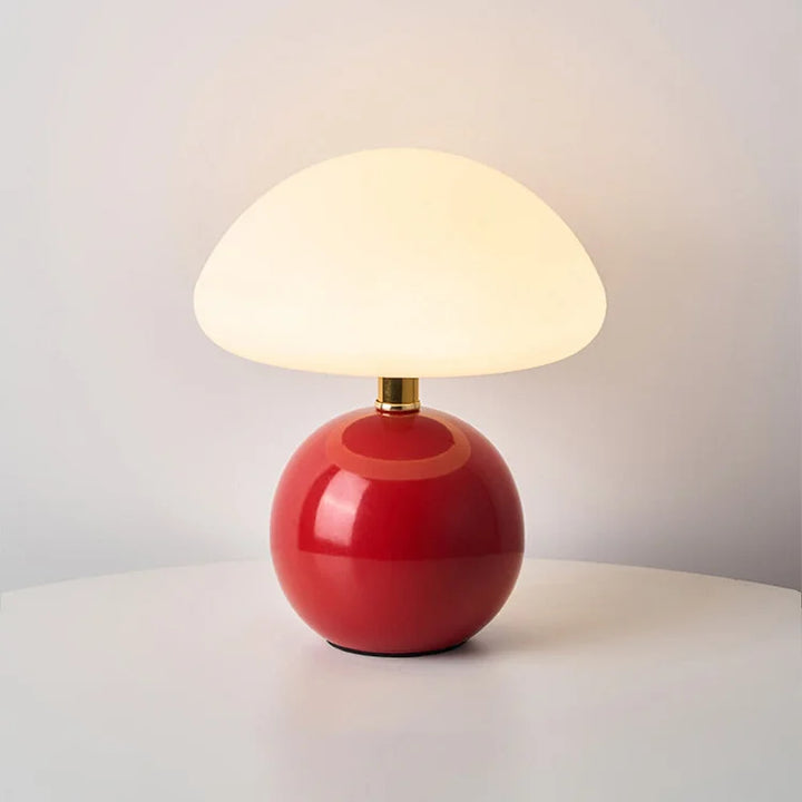 Velumière: Lampada da Tavolo a Forma di Fungo Crema – Luce Retro per Camera da Letto e Soggiorno