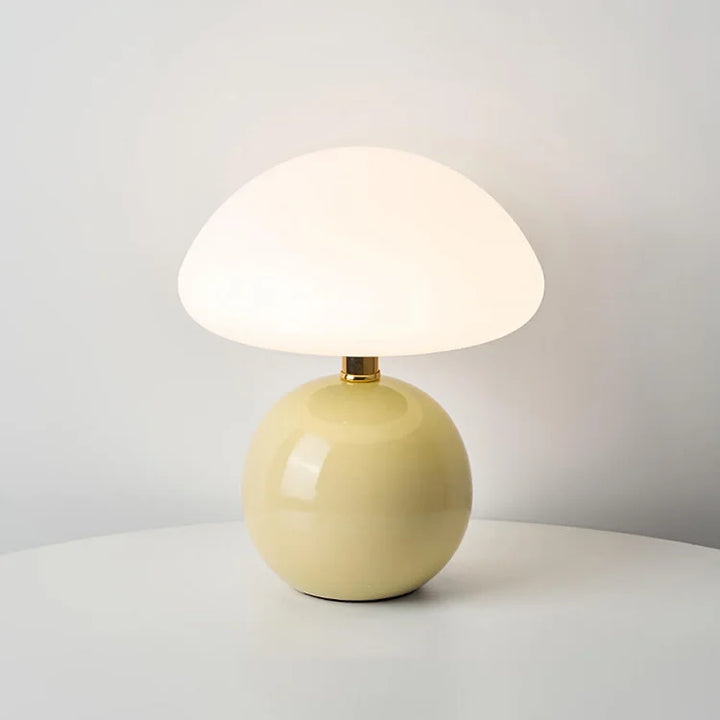 Velumière: Lampada da Tavolo a Forma di Fungo Crema – Luce Retro per Camera da Letto e Soggiorno