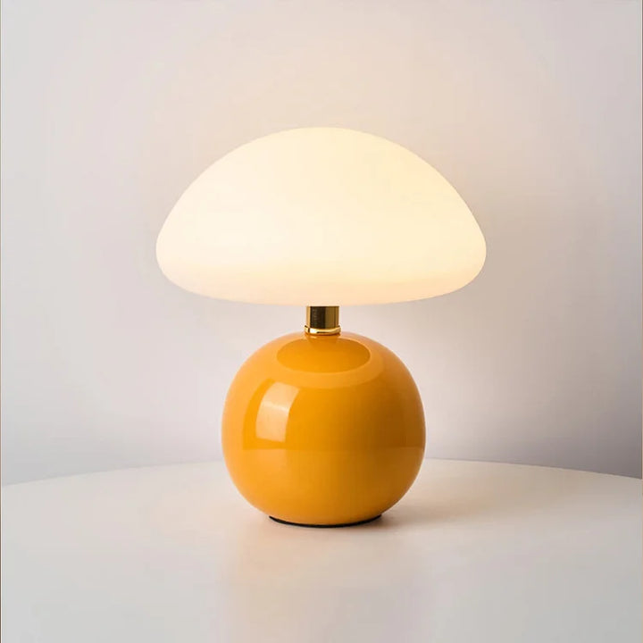 Velumière: Lampada da Tavolo a Forma di Fungo Crema – Luce Retro per Camera da Letto e Soggiorno