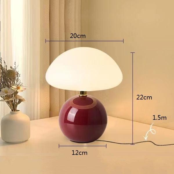Velumière: Lampada da Tavolo a Forma di Fungo Crema – Luce Retro per Camera da Letto e Soggiorno