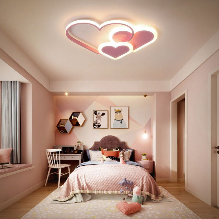 Veluna: Lampada da soffitto LED moderna in Rosa &amp; Bianco – per soggiorno &amp; camera da letto