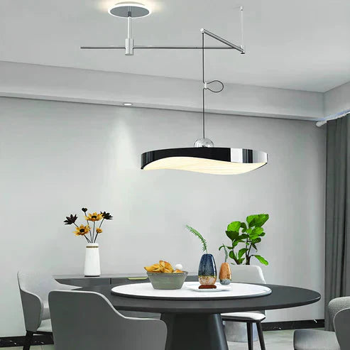 Versano: Lampada a sospensione LED dimmerabile in alluminio e ferro con design elegante – per interni moderni