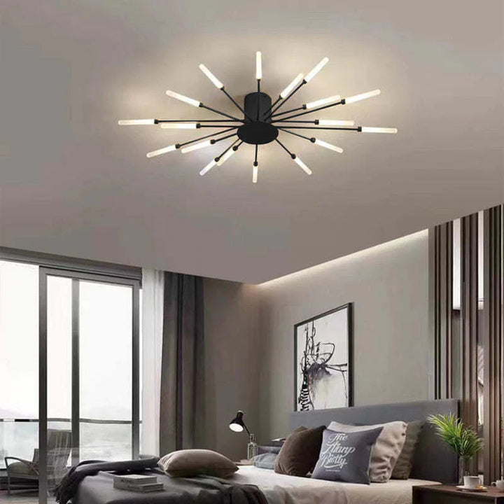 Veyron: Lampada da soffitto LED industriale in metallo – per soggiorno e camera da letto